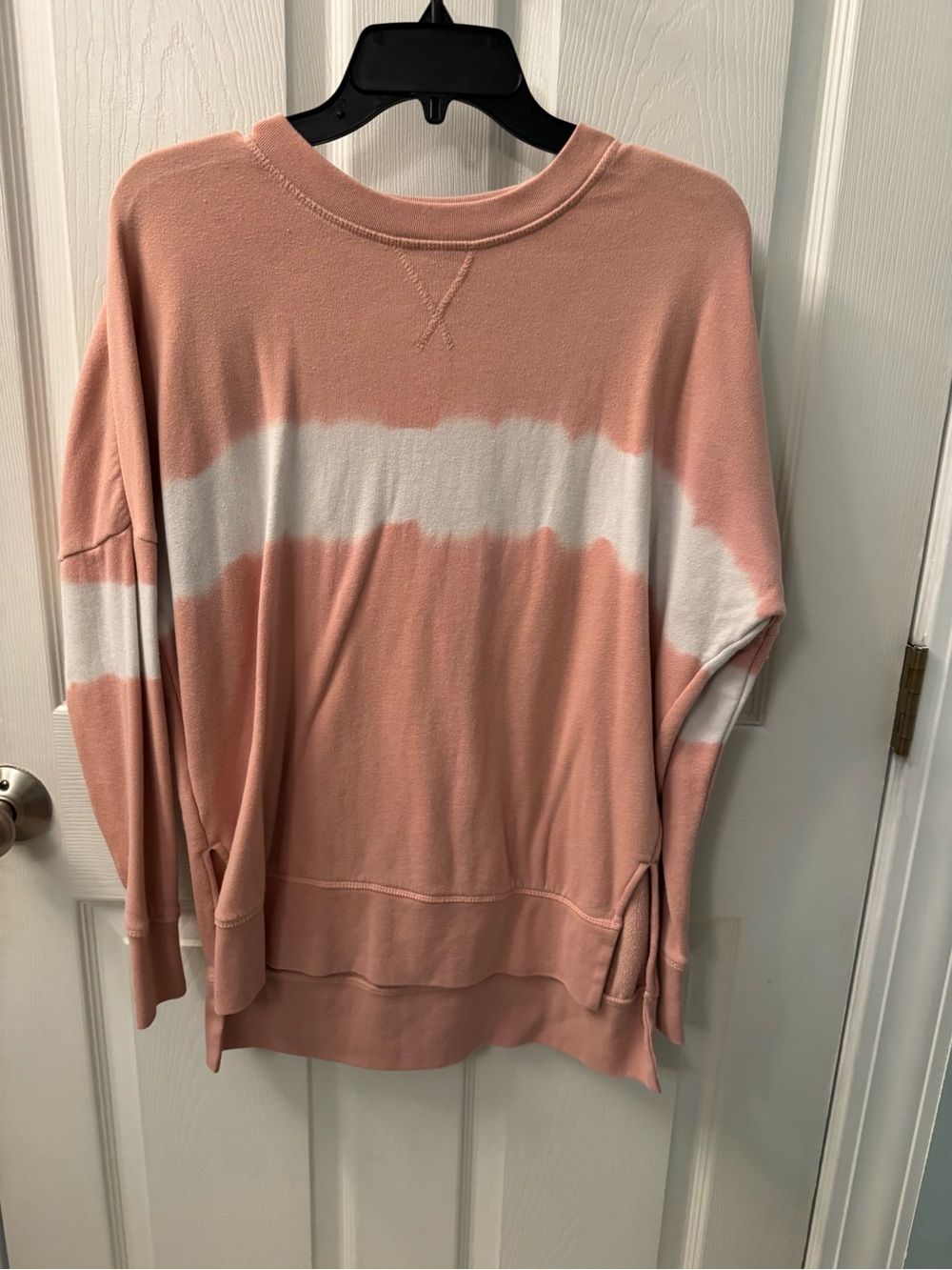 True Craft Pink and White Tie-Dye Crewneck Sweater